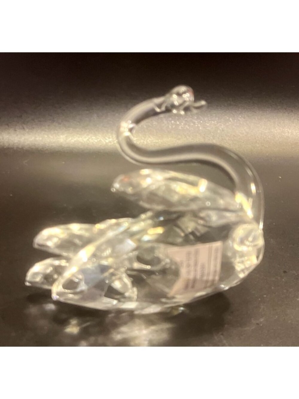 Vtg 4" Crystal Swan Figurine Elegant Glass Decor With Faceted Wings - Picture 4 of 4